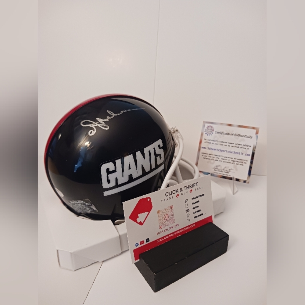 Otis Anderson New York Giants Mini Helmet Signed COA